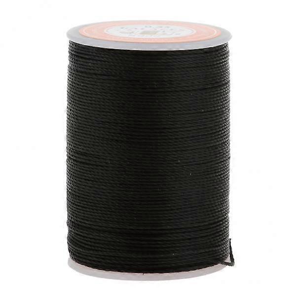 2xLeather Craft Handwork Sewing Round Waxed String Thread 0.55mm Black
