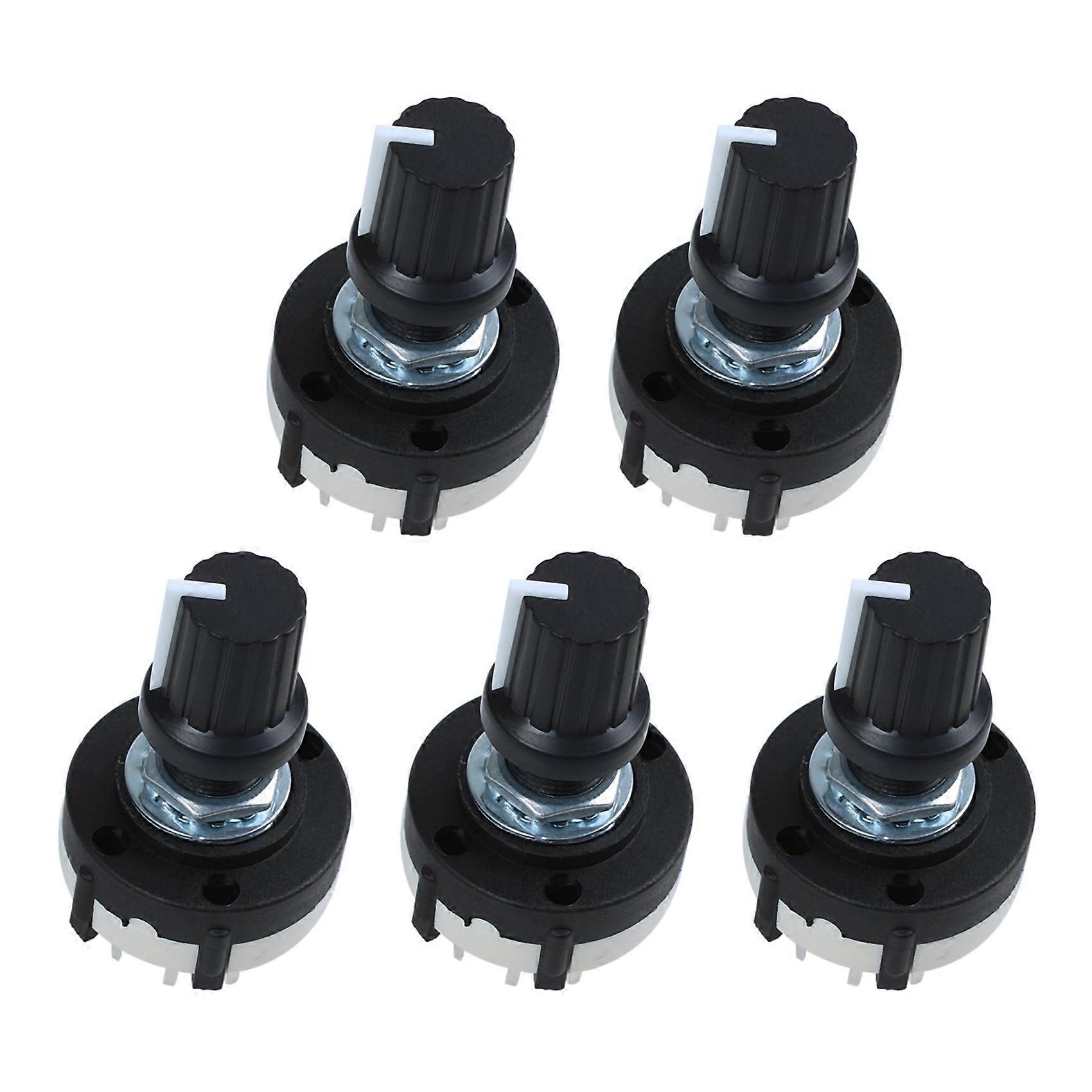 5X 3P4T 3 Pole 4 Position Single Wafer Band Selector Rotary Switch W Knob