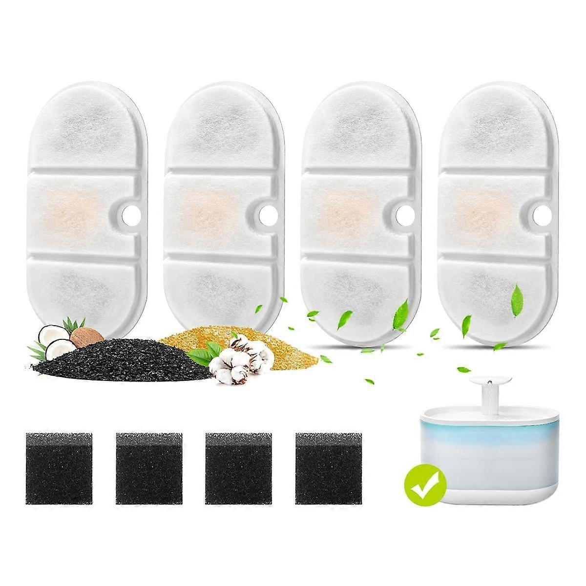 4 Pack Replacement Filters for Capsule Water Fountain PLWF002, Water Filter Replacement, Triple Fil