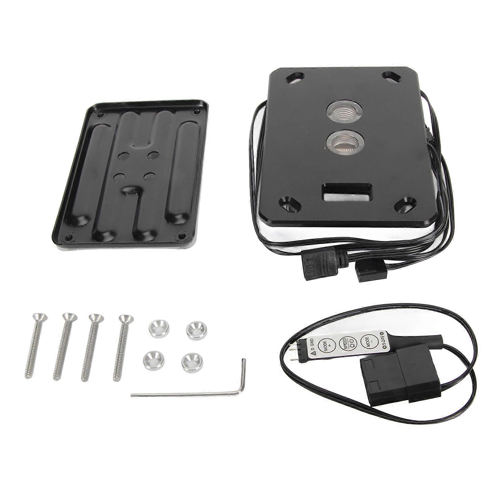 PC CPU Water Cooling Block with Temperature Display Full Coverage 2 G1/4 Connector Strong Passability for AM4 Waterblock
