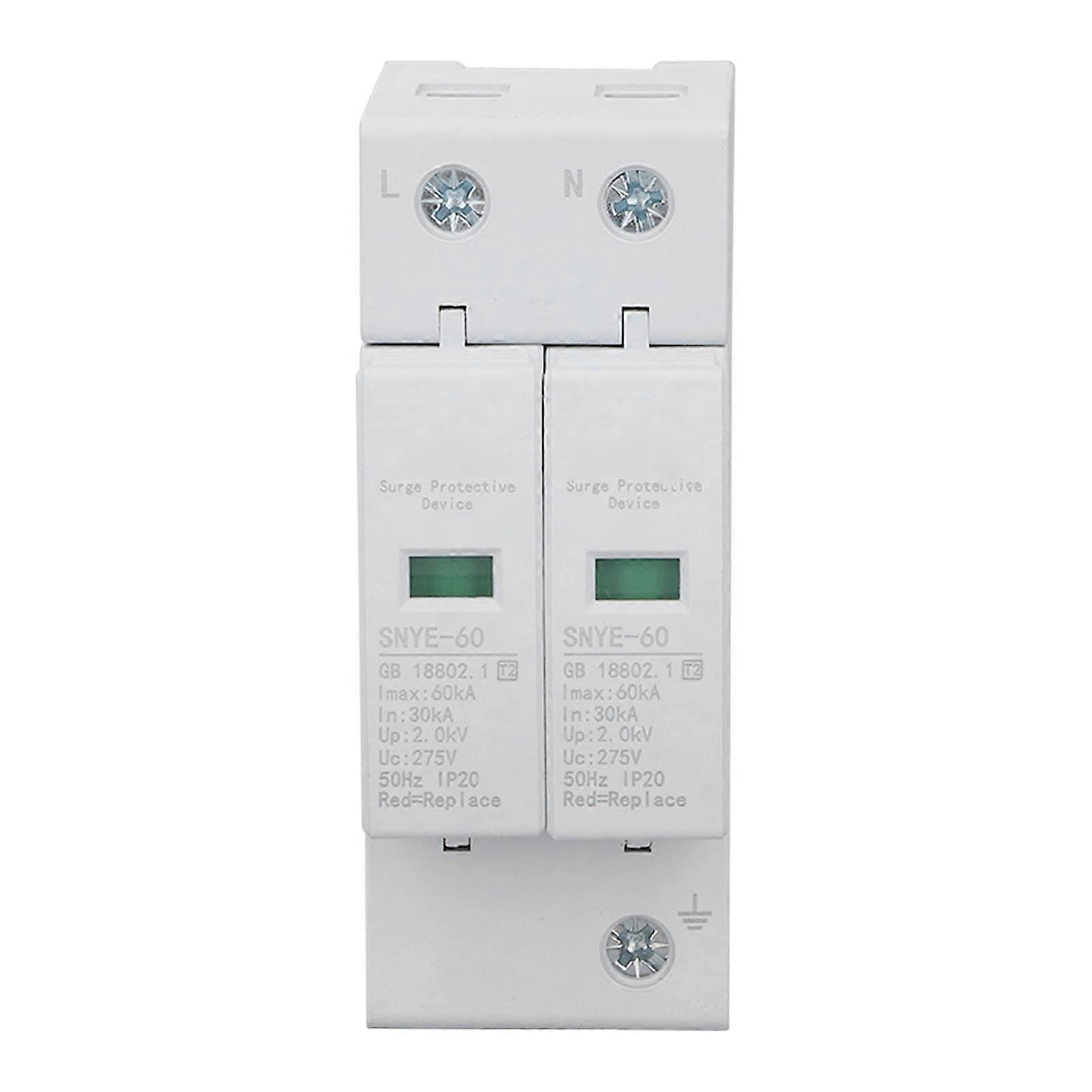 White Distribution Box Surge Protection Device IP20 Safe Simple Combiner Box Voltage Surge Arrester 60KA 2P 275V