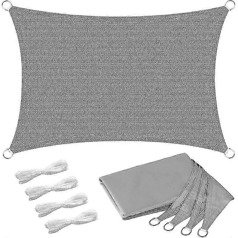 4x5m للماء مستطيل الظل الشراع، 180gsm أكسفورد البوليستر و 95٪ الأشعة فوق البنفسجية الحماية، مقاومة للدموع، في الهواء الطلق حماية من أشعة الشمس للحديقة، شرفة، تير