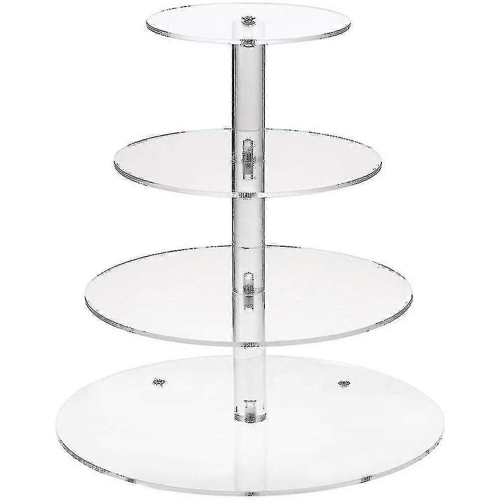 透明な円形アクリル3/4層ケーキホルダーパーティーカップケーキディスプレイスタンドラック