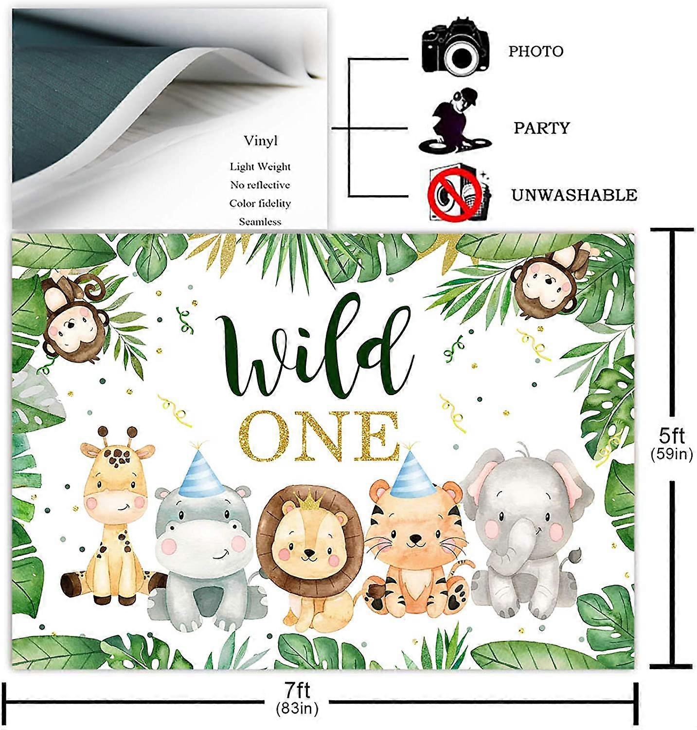 Decorazioni per il 1° compleanno, decorazioni per il compleanno del safari nella giungla, decorazione per il compleanno di Wild One, striscione per foto di compleanno nella giungla