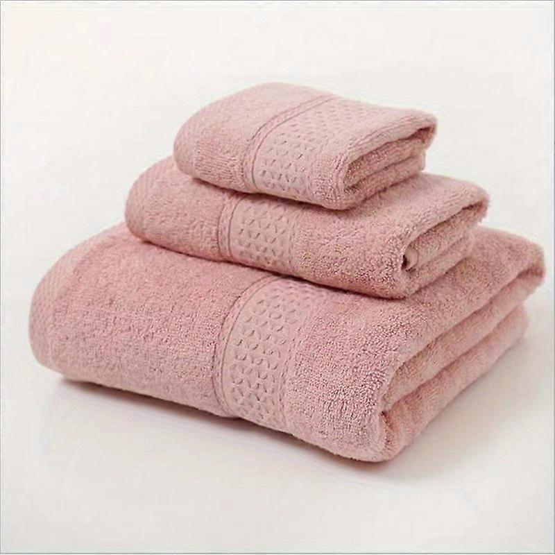 3pcs Soft and Absorbent Solid Color Towel Set - Includes 1 Bath Towel, 1 Hand Towel, and 1 Washcloth - Perfect for Bathroom and Spa Use