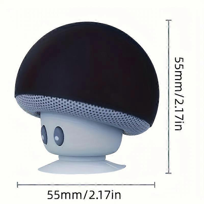 1pc Waterproof Portable Wireless Speaker with Suction Cup - Cute Mushroom Design, Mobile Phone Stand, Fall-proof, Mini Cartoon Head Speaker Gift