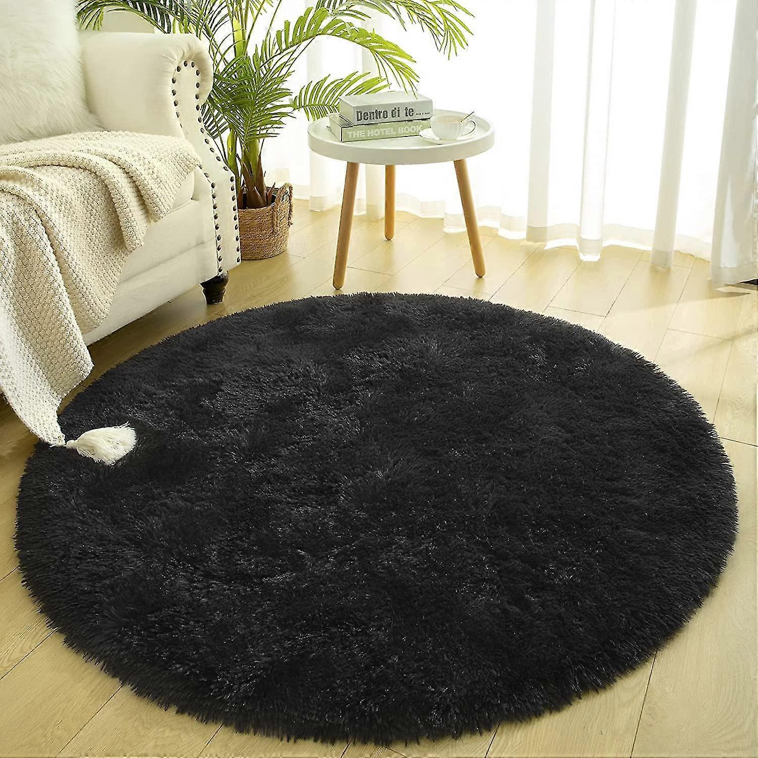 Noahas Tæppe Stue Rundt Tykt Tæppe Fluffy Stort område Mat Gulv Blødt Tæppe Soveværelse Langt Plys Tæppe Børneværelse Indretning