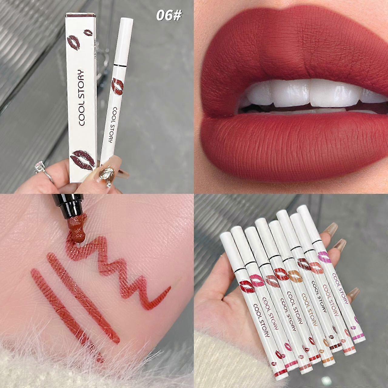 Lip Stain Marker,2 in 1 Liquid Lipstick & Lip Liner Pencil,Long Lasting Waterproof 24 Hour