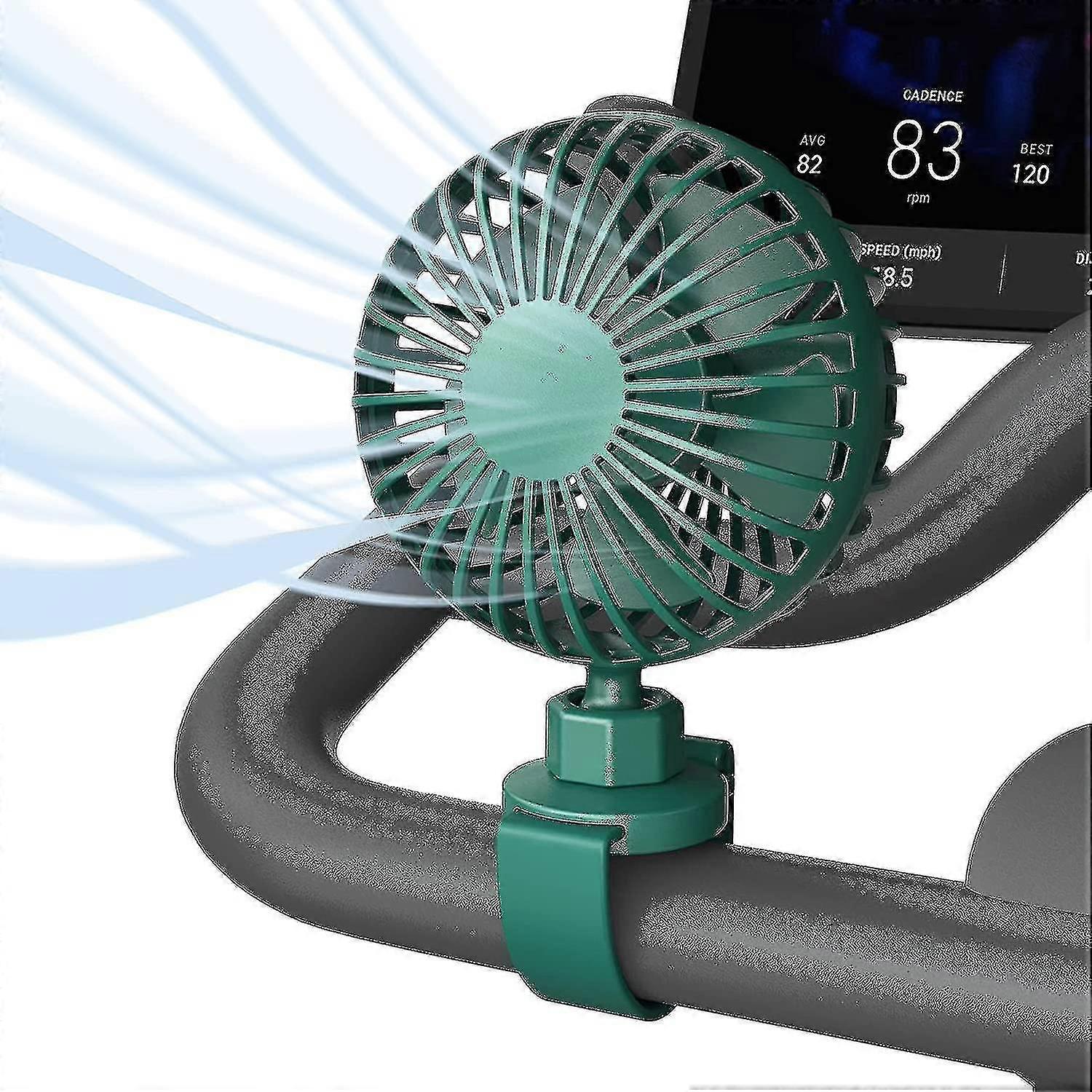 مروحة للبيلوتون ، مروحة USB قابلة للشحن مع حزام قابل للتعديل لدراجة بيلوتون و بايك بلس، مروحة صغيرة 360 دوران مع 3 سرعات قابلة للتعديل، بيلوتون أكسيس