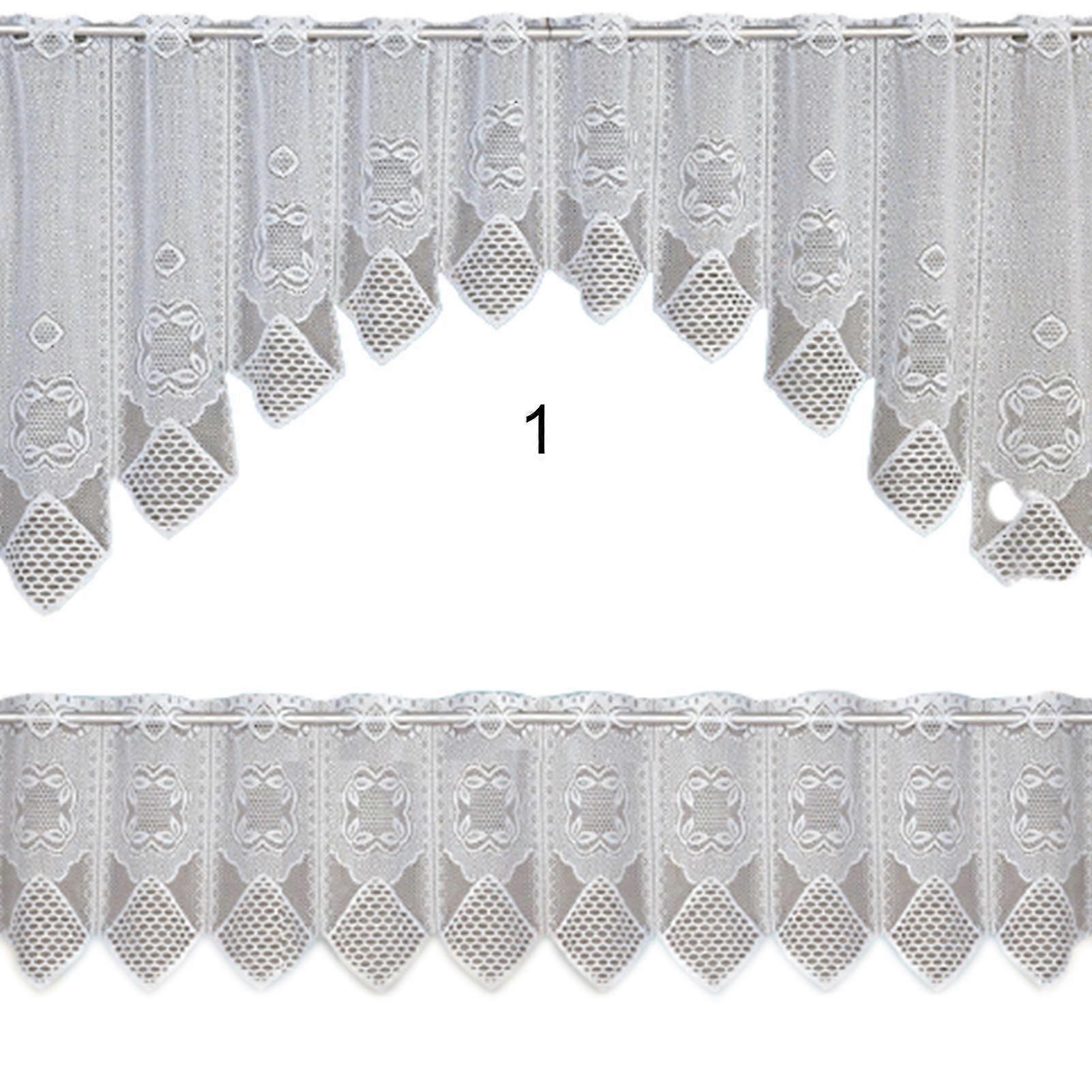 2pcs/set Lace Curtain Translucent Lace Design Vintage Style 2 Tier Cafe Curtain Set For Home