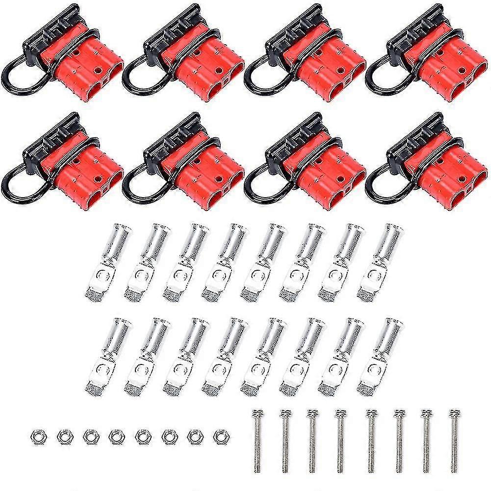 8db No. 6-10 méret Anderson csatlakozó dugó 50a 12-36v akkumulátor csatlakozó piros akkumulátor gyors Disconnec