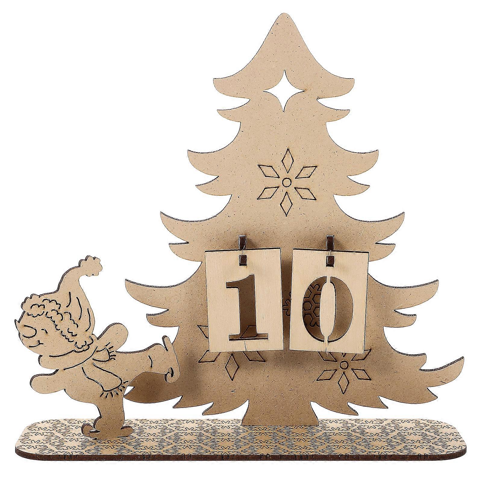 1 Set Advent Calendar Christmas Calendar Wood DIY Count Down Calendar Christmas Gift