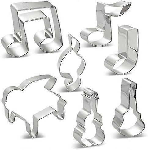 Music Notes Cookie Cutters Set - 7 PCS - G Clef.Eighth Note.2 Eighth Note