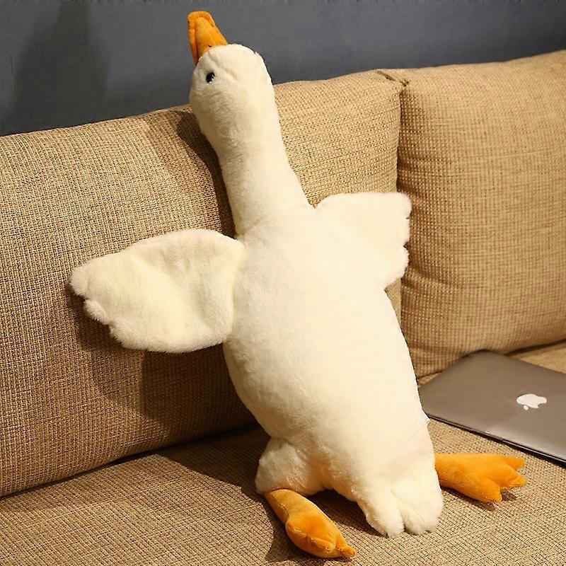 50-130cm White Goose Toy Stuffed Lifelike Big Wings Duck Hug Massage Throw Pillow Boyfriend Cushion For Girl