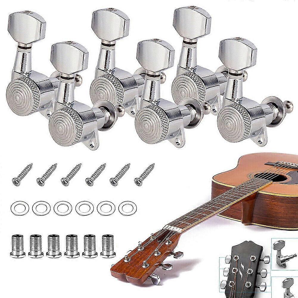 3R3L Guitar String Inline Tuning Pegs Locking Tuners Keys Machine Heads Chrome