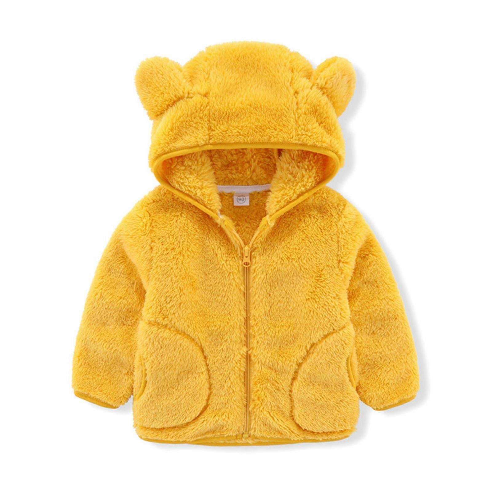 Kids Winter Fleece Jackets With Cute Ears Hooded Coats Autumn Winter Spring Clothes