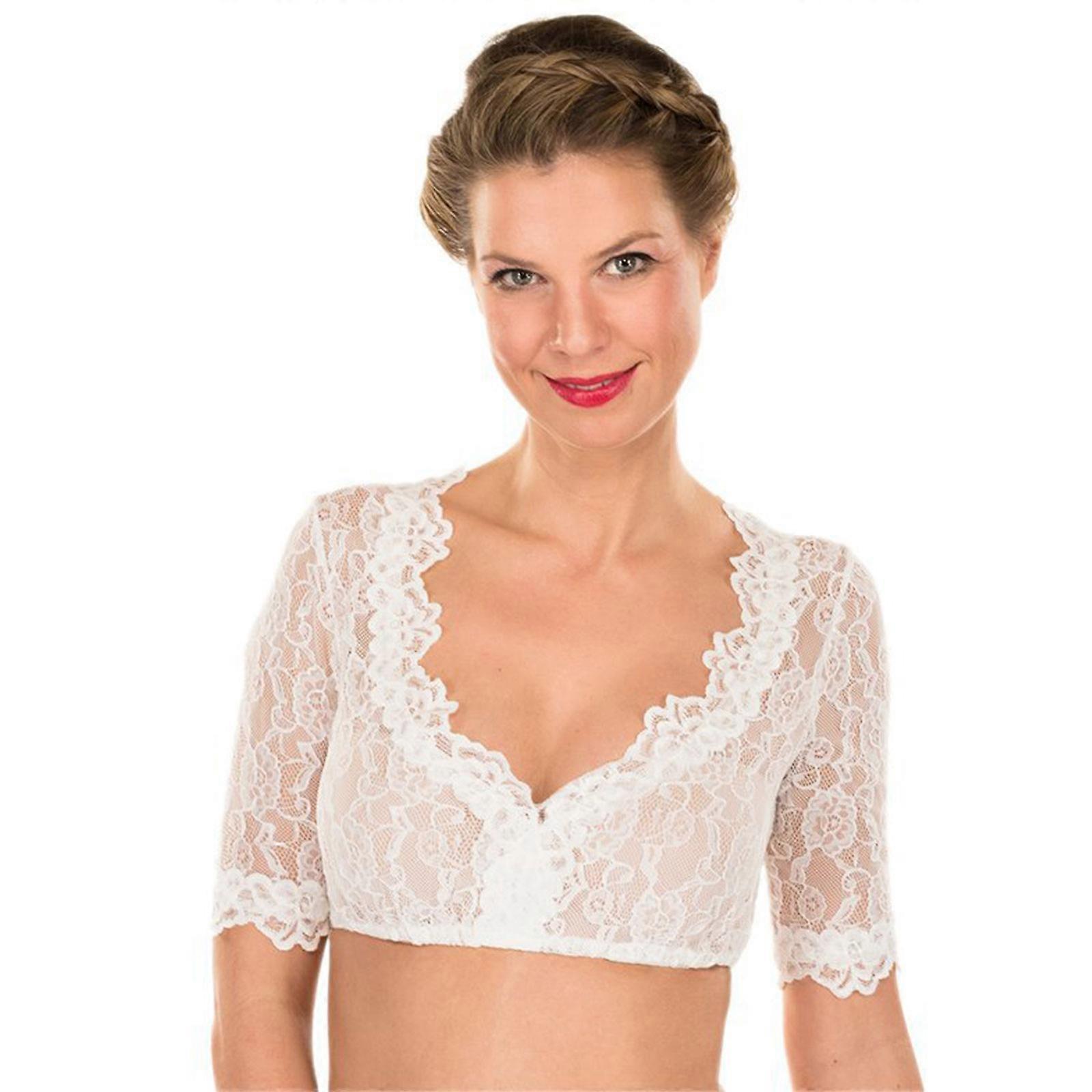 Camicetta bavarese Dirndl Camicetta per Oktoberfest Camicetta Dirndl Nera da donna Camicetta Pizzo Dirndl Elegante