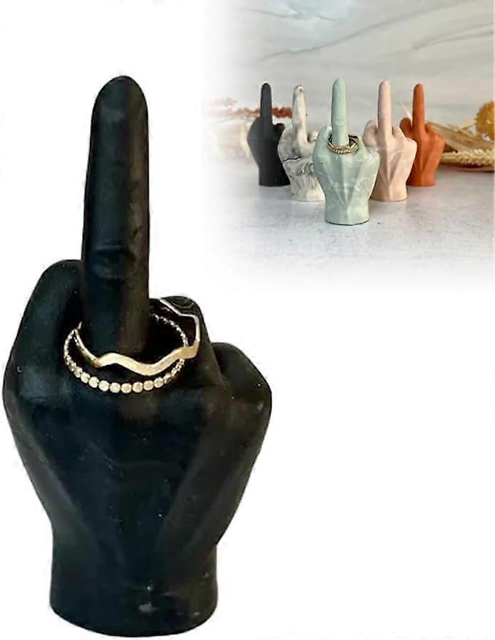 Ring Holder Middle Finger, Funny Middle Finger Jewelry Display Stand, Middle Finger Sculpture Decor, Resin Hand Gesture Desk Statues
