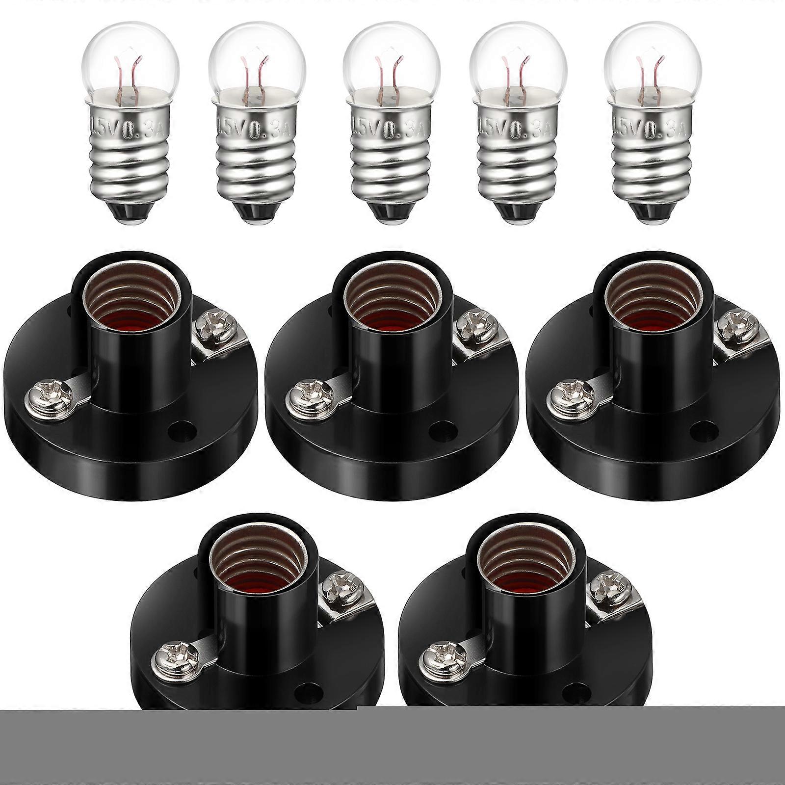 1 Set Student Experiment Lighting Supplies E10 Screw Lamp Holders with Lamp Bulbs Electricity Teaching Aids