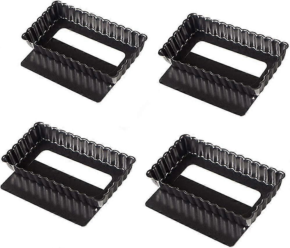 Rectangular Tart Mold Mini Tart Dish Tartlet Mold With Removable Bottom In Black