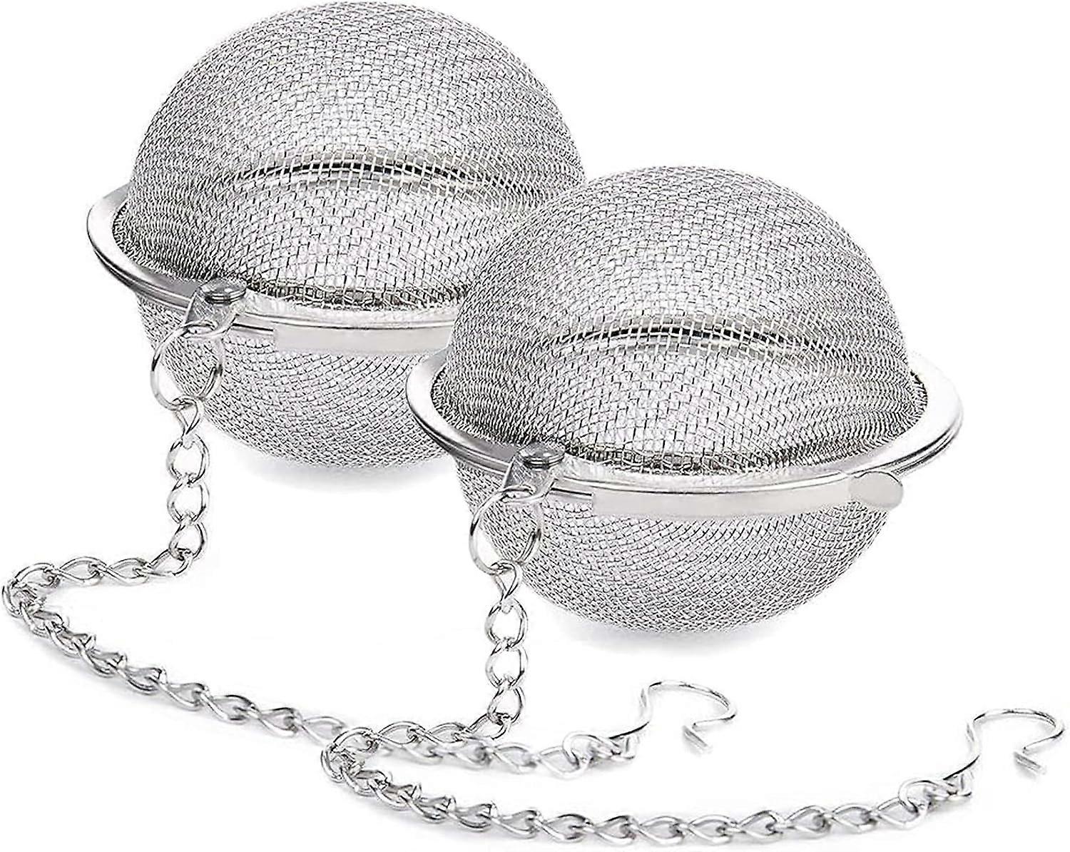 2PCS Stainless Steel Mesh Tea Ball Infuser, Loose Leaf Tea Infuser Strainers Strainers Interval Diffuser.