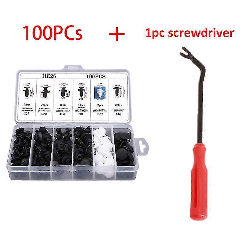 100pcs Car Fastener Clip Mixed High Quality Auto Body Push Retainer Pin Rivet Bumper Door Trim Panel Retainer Fastener Kits