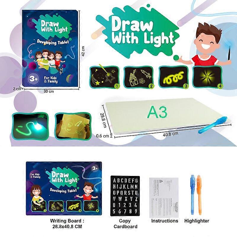 Luminescent Light Drawing Board Magic Fluorescent Glow In The Dark Painting Pad Funny