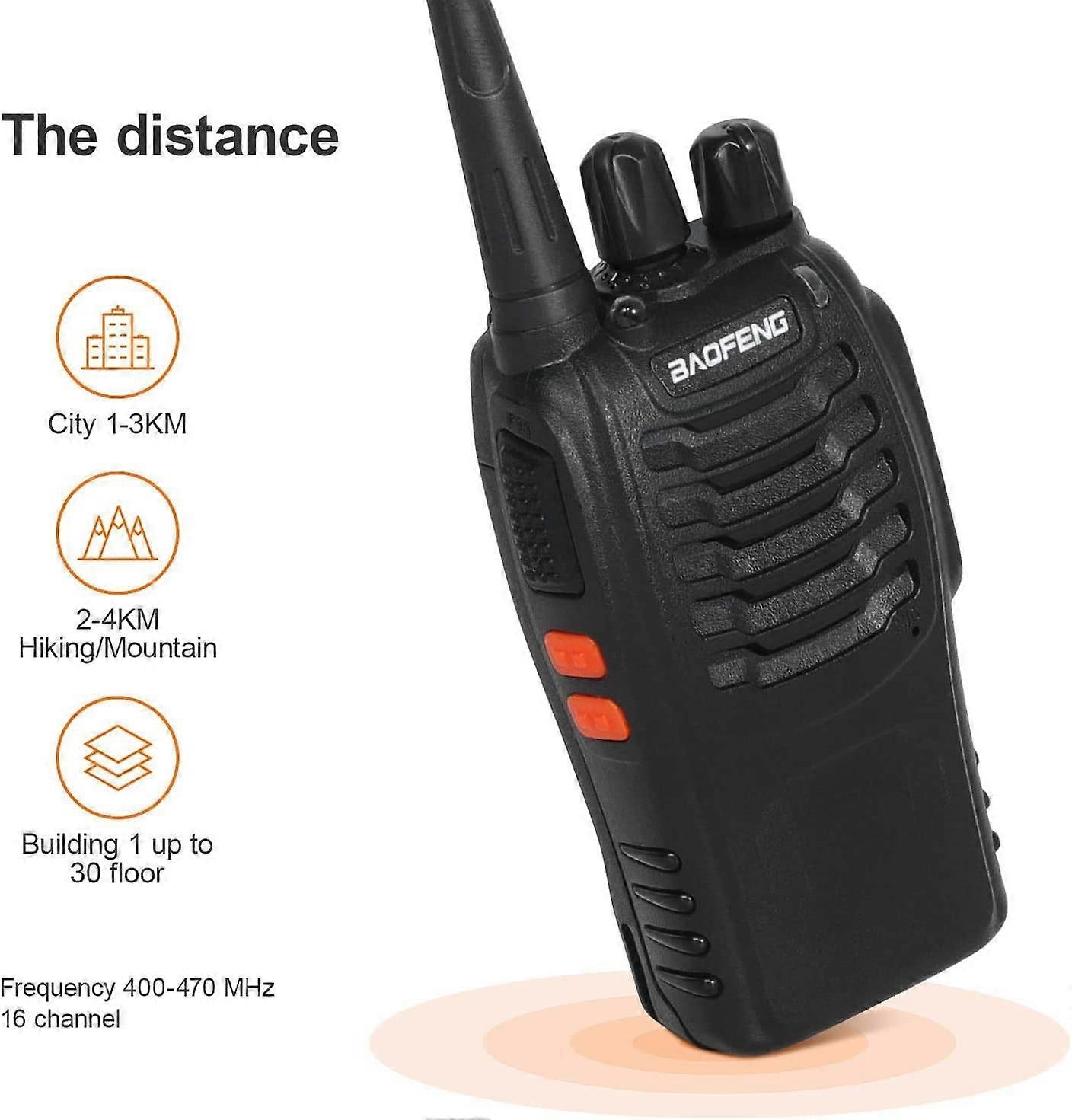 Long Range Walkie Talkie, Professional 16 Channel Walkie Talkie, CTCSS/DCS Rechargeable Walkie Talkie 1500mAh Radios Range 1-3km, for Field Survival C