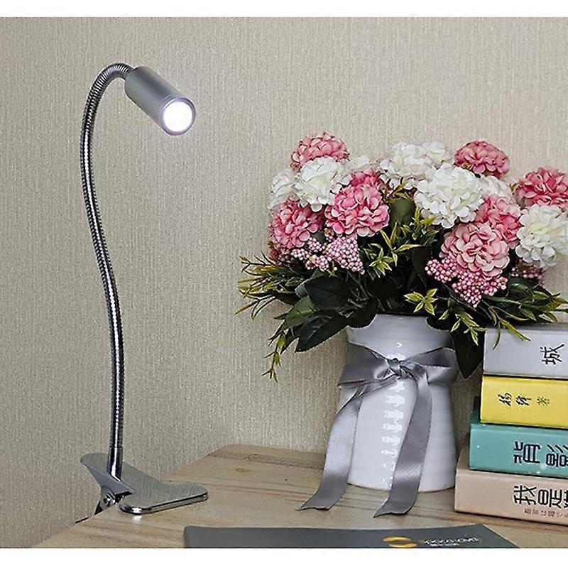 3W USB LED Desk Clamp Reading Lamp Flexible Table Light 5V Stepless Dimming Bedroom Office Kids Bedside