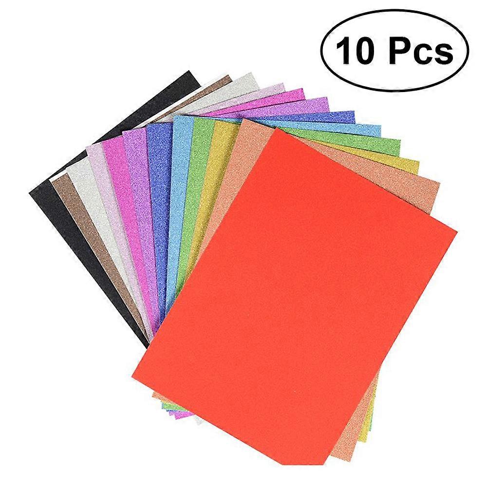 10pcs Adhesive Back Felt Sheets Fabric Sticky Back Sheets Self-Adhesive Durable Multi-purpose for Art Making DIY Craft (Random Color)