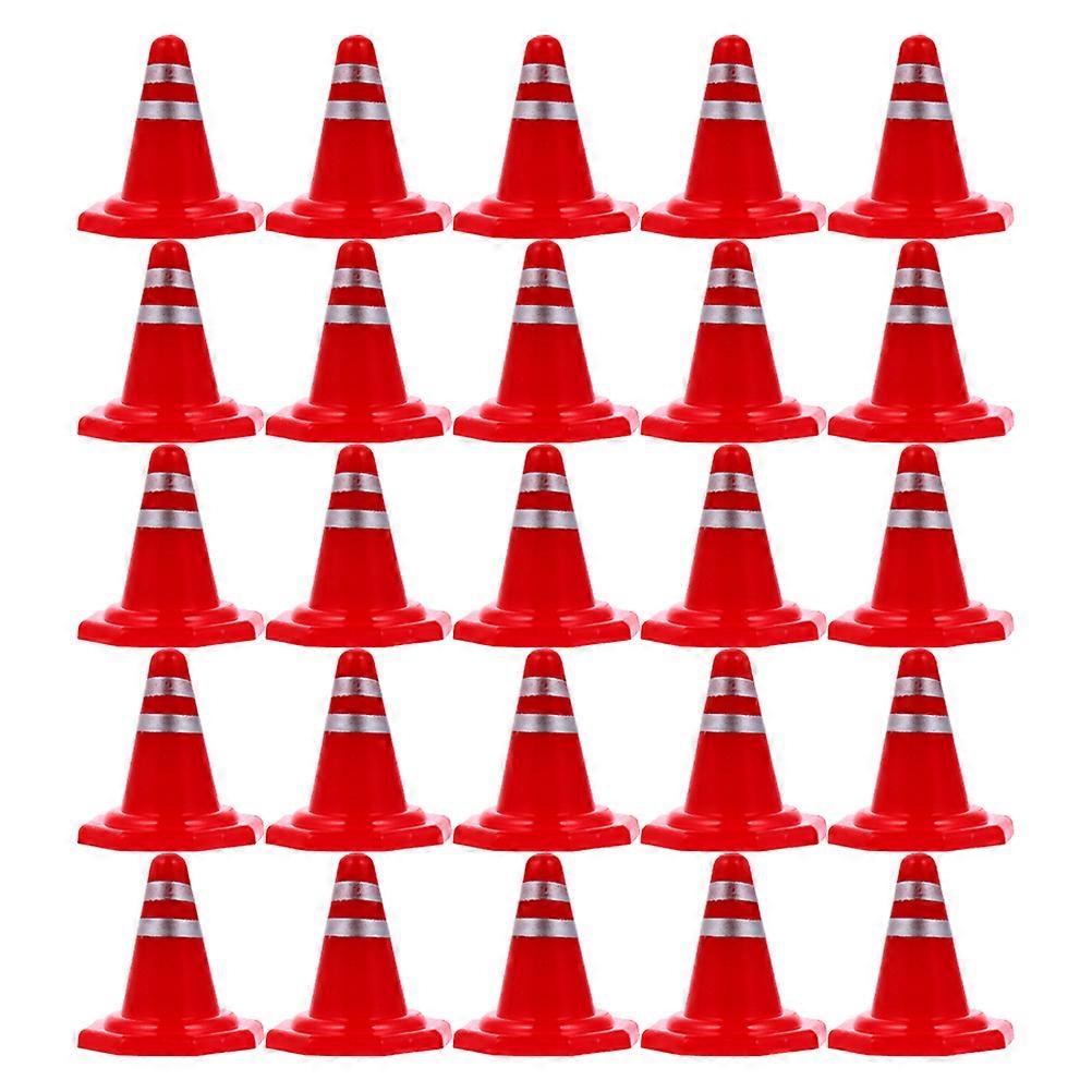 25pcs Simulation Traffic Roadblocks DIY Road Cone Signs Sand Table Props