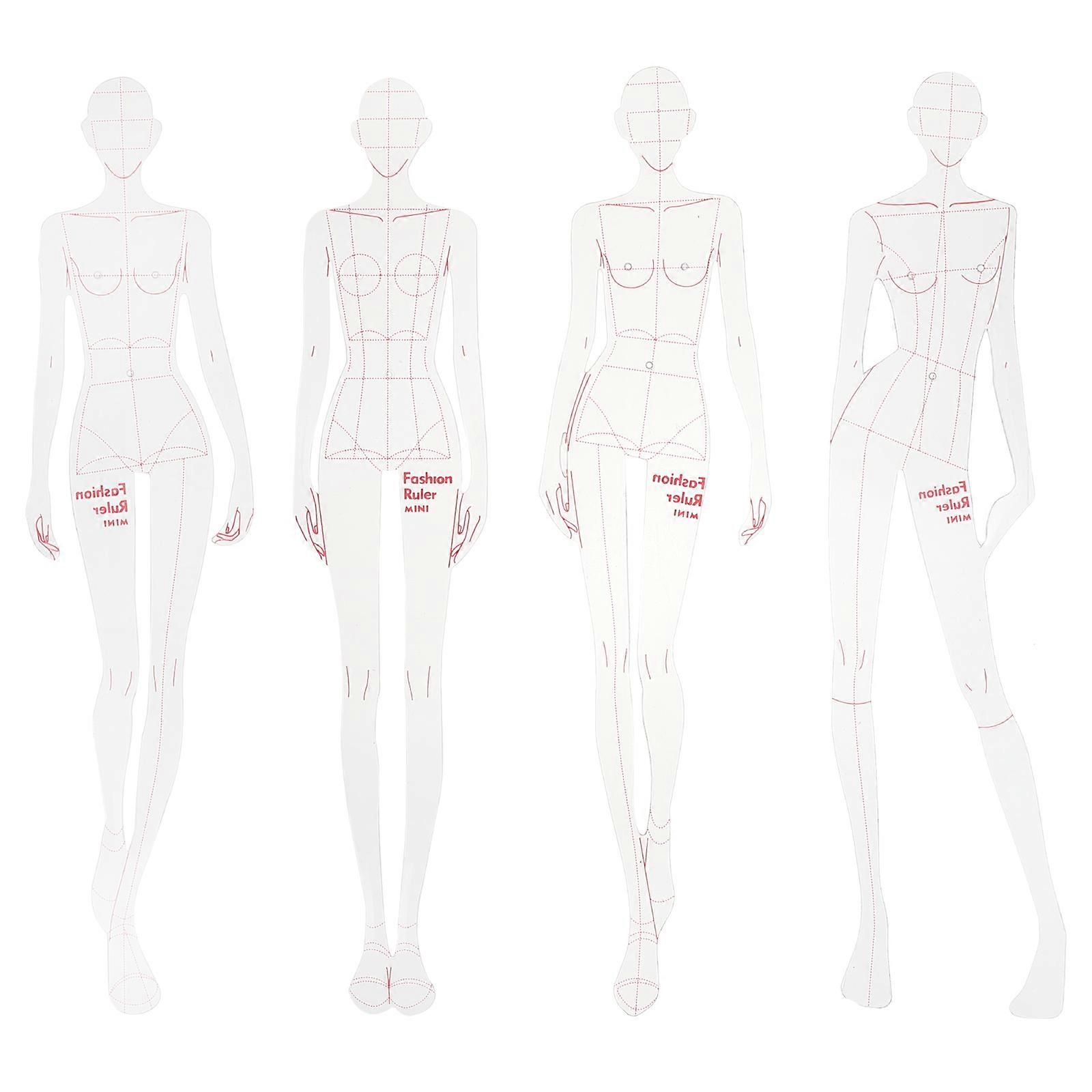 Precision Ruler Female Figure Drawing Template DIY Patchwork Ruler Humanoid Design Ruler