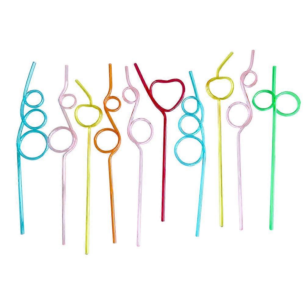 10 Pcs Crazy Loop Strohhalme Wiederverwendbare Party Favors Trinken Saugnäpfe Bunte Gedrehte Strohhalme Für Kinder