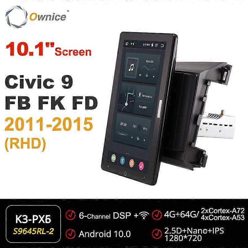 Tesla style PX6 Android 10 Car DVD Player 1920*1080 Rotatable Navigation GPS Stereo Radio For Honda Civic 9 FB FK FD 2011-2015