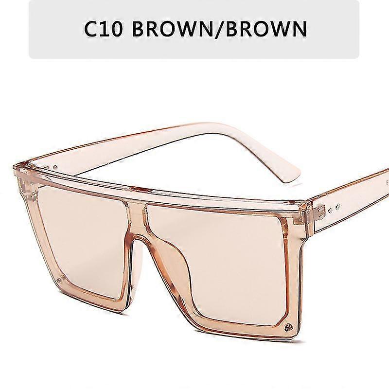 Óculos de sol oversized Mulheres Big Frame Square Flat Top Rebite Gradient Lens Sun Glasses Female Men Vintage Mirror Shades Uv400