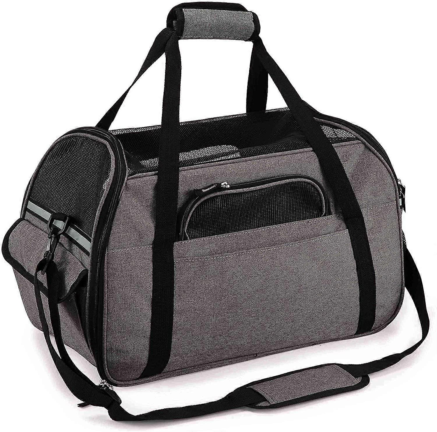 Pet Carrier Bag for Small Dogs and Cats - Comfortable Soft-Sided Travel Bag with Breathable Mesh, Padded Shoulder Strap, and Removable Fleece Bed - Id