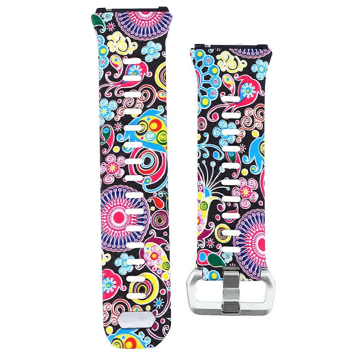 Chic Pattern Watchband Creative Watch Strap Watch Replacement Band Watch Accessories Compatible for Fitbit Ionic Blue Pattern