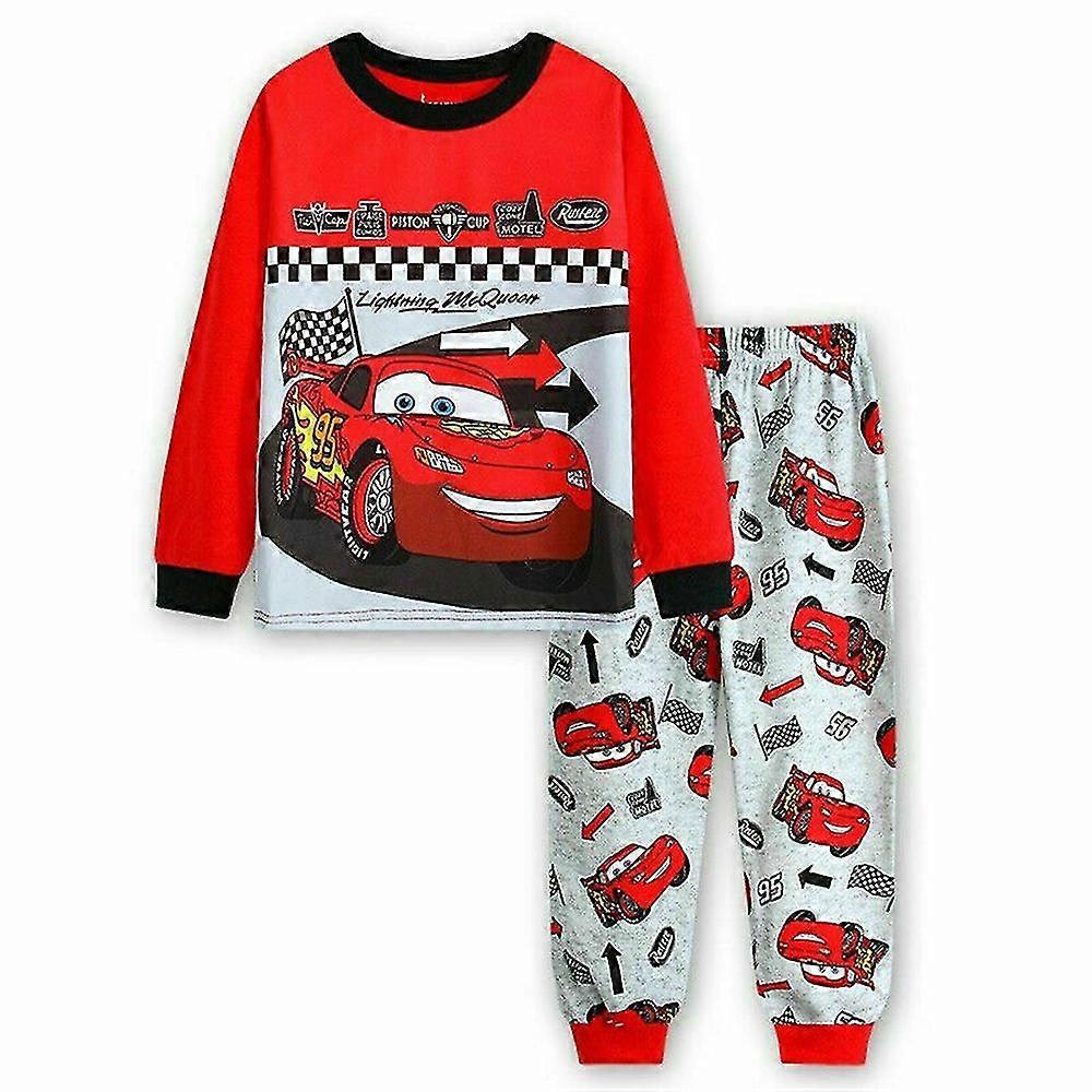 4-7 vuotta Lapset Pojat Tytöt Lightning Mcqueen Painettu pyjama Setti Yöasut Yöasut