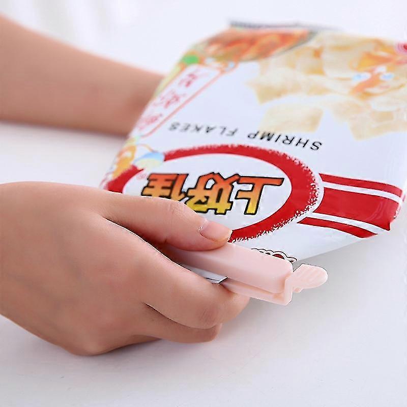 Six snack bag sealing clips moisture-proof pink