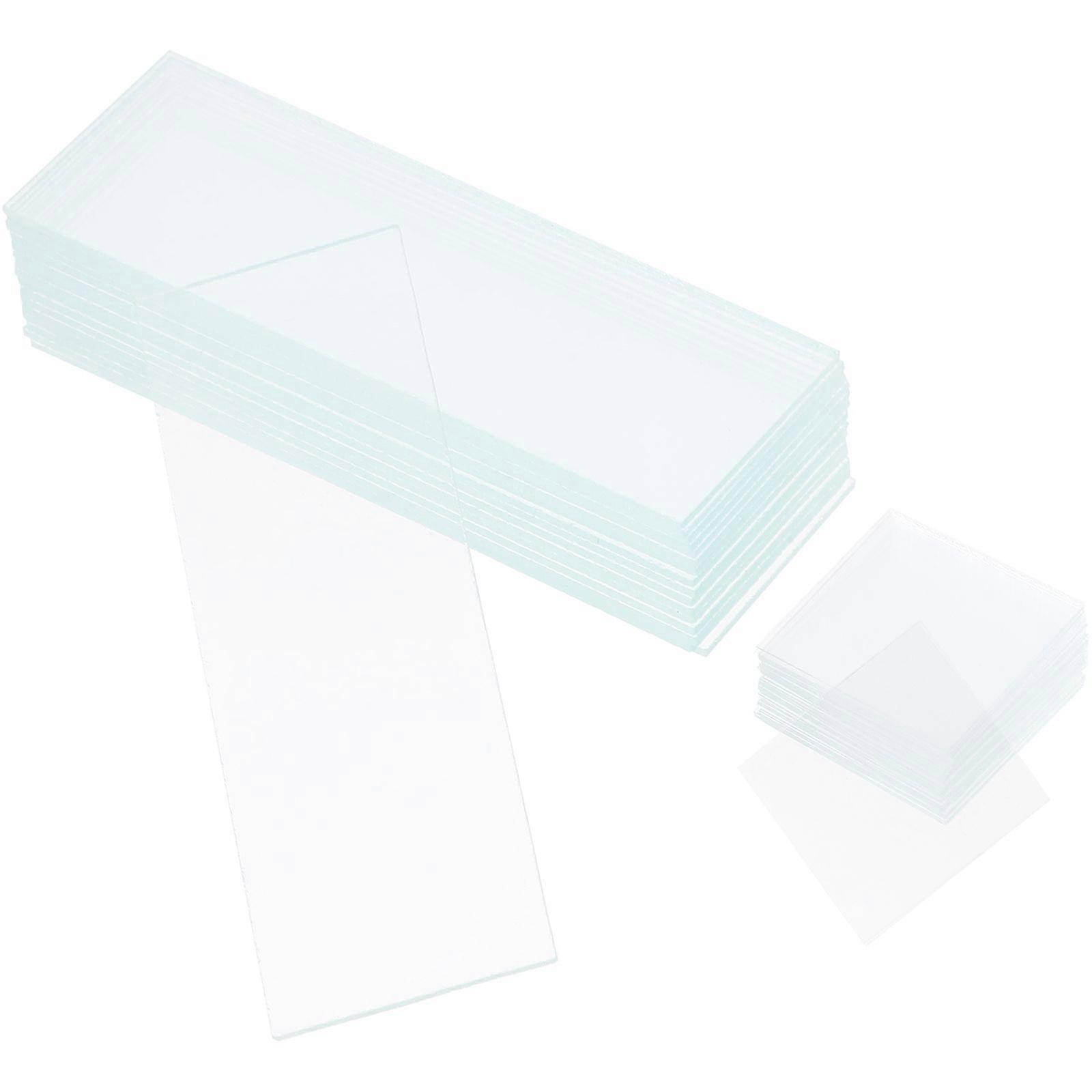 50pcs Blank Microscope Slides and 100pcs Pre Cleaned Microscope Cover Glasses