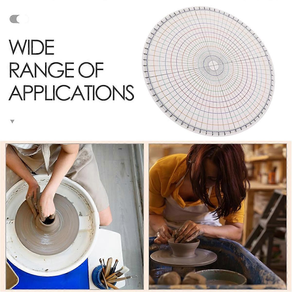 Pottery Clay Divider Tool Equal Circle Protractor Rotary Disc Ceramic Pottery Trimmer Tool Circle Scale Ruler