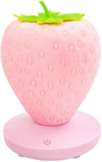 Children's Night Light Cute Silicone Strawberry Lamp Children's Bedside Color Changing Lamp Three Modes Touch Switch Lighting Modes For Kids Roo