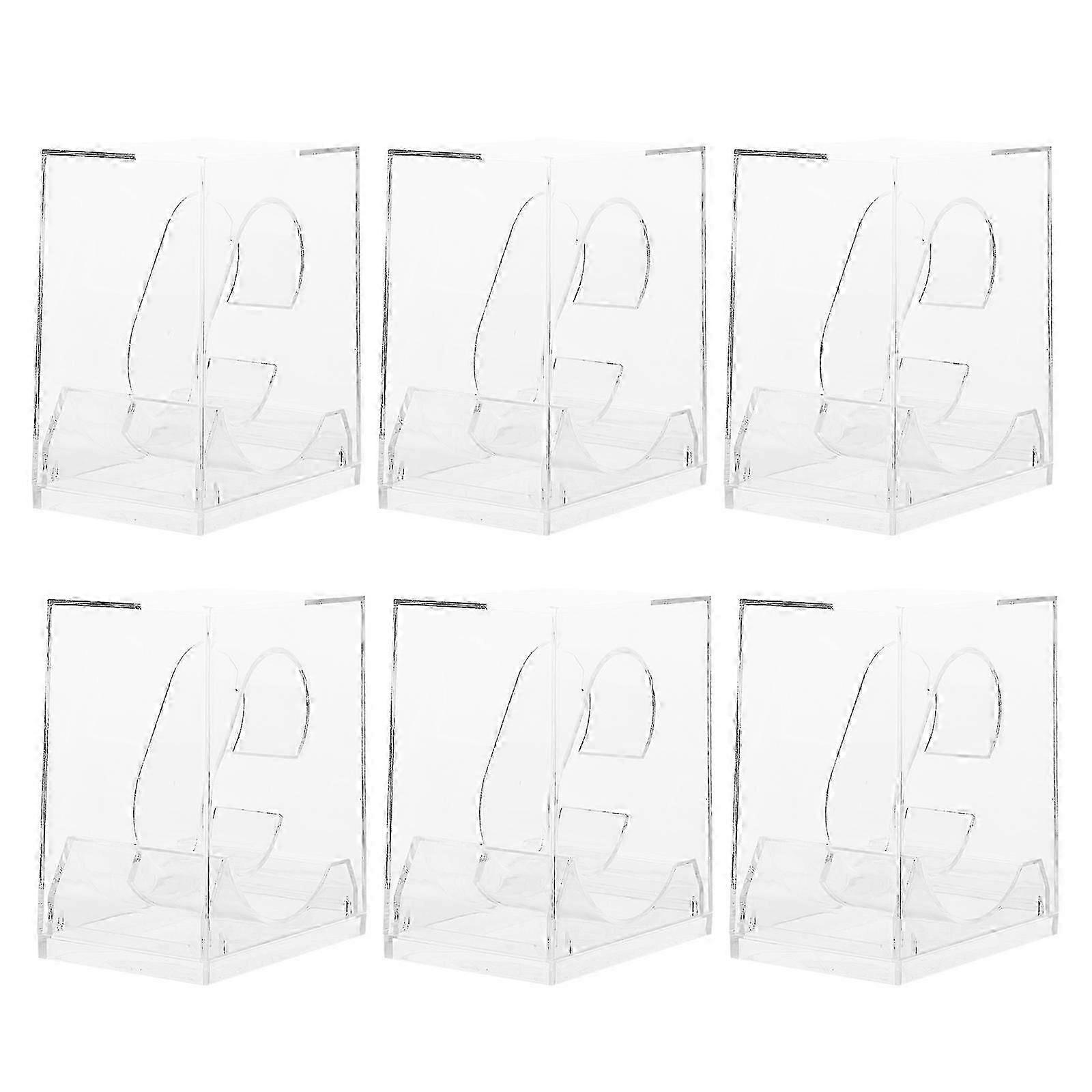 6Pcs Watch Display Boxes Watch Packaging Cases Watch Storage Boxes (Transparent)