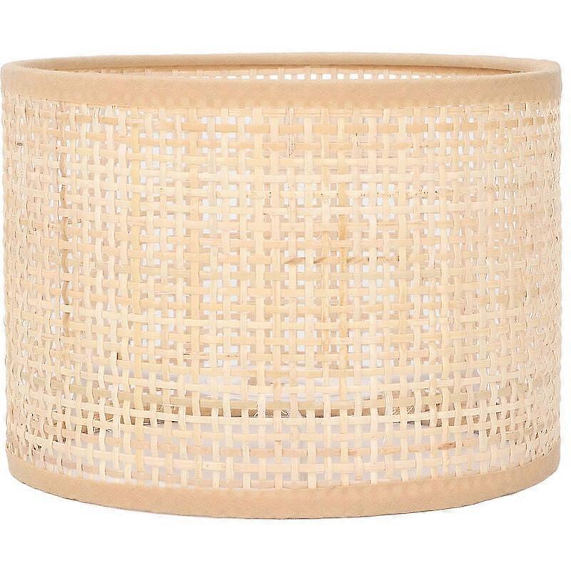 Abat-jour en rotin, motif carré tissé pour lampes de table E27/E14
