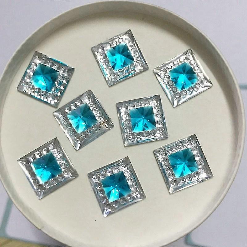 DIY Resin Square Shape Flatback Rhinestone Wedding Decoration Craft 80Pcs 10mm