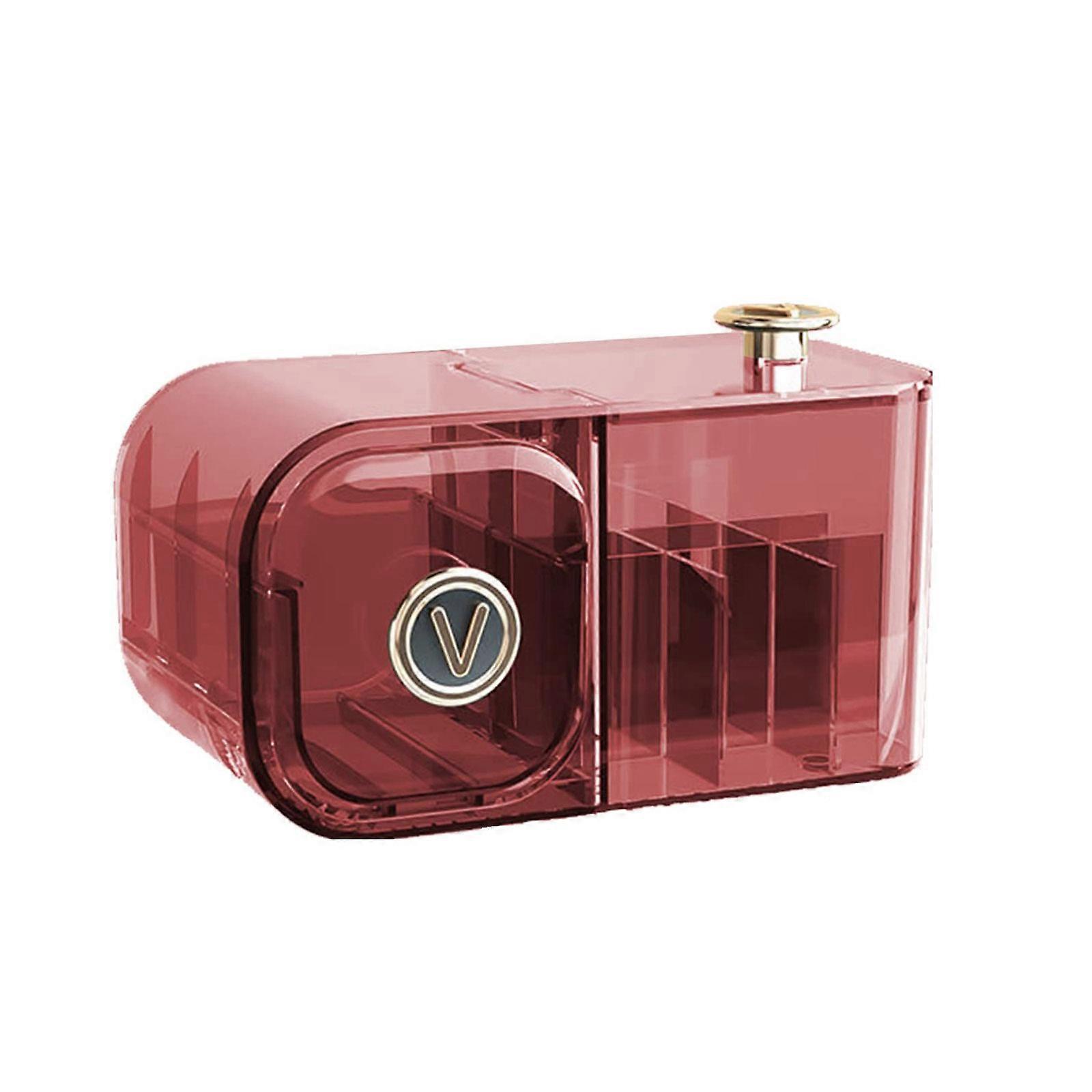 Cosmetics Storage Box Skin Care Product Organizer Desktop Organizing Rack Lipstick Box Cosmetics Shelf Make Up Case Translucent Pink