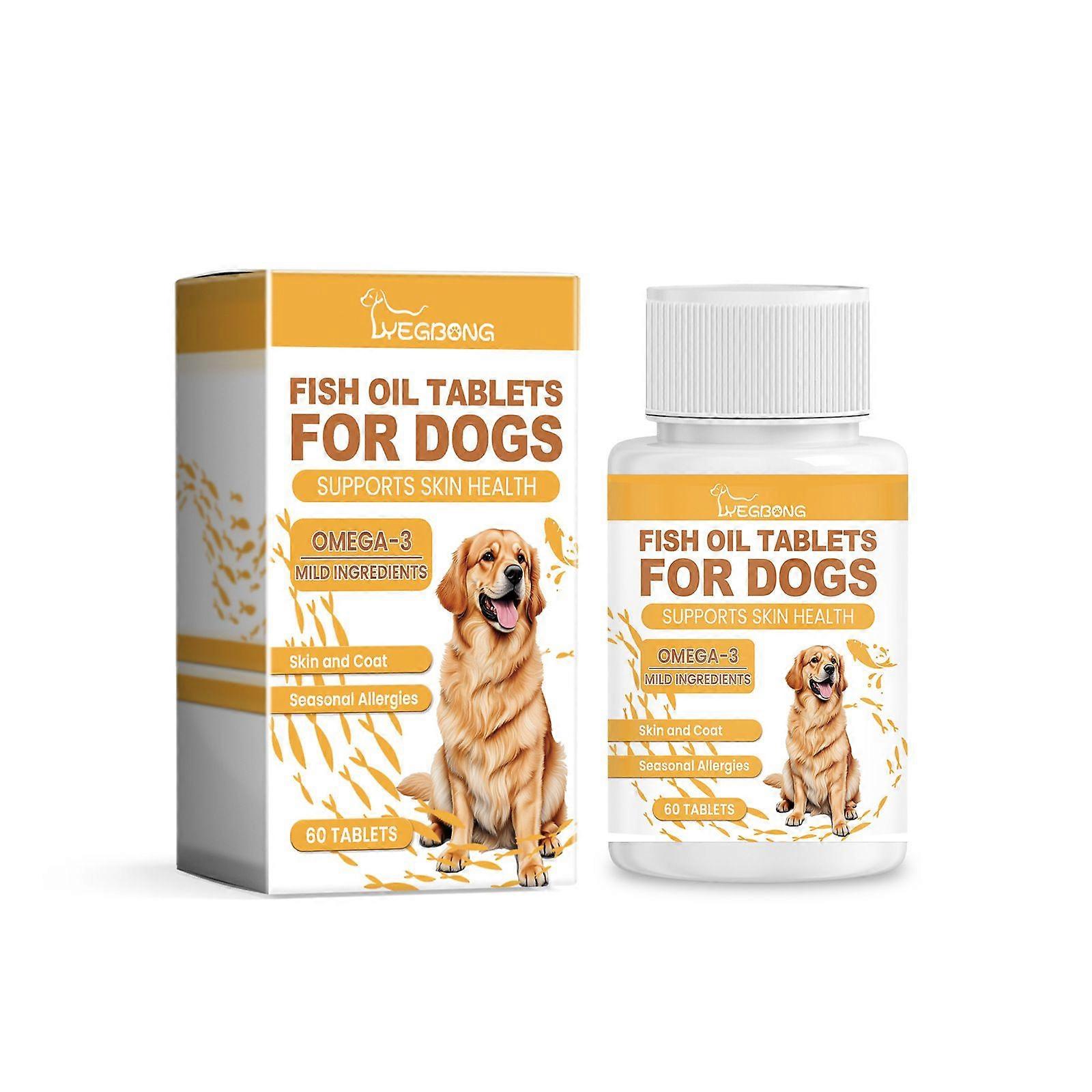 Cães Yegbong Com Comprimido de Óleo de Peixe Multidimensional Pet Dog Cuidados com o Cabelo Hidratante Cuidados com a Pele Saúde do Animal de Estimação