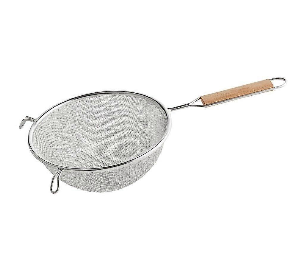 8”/20cm Double-Mesh Strainer – Wooden Handle Sieve for Rice, Pasta & Grains