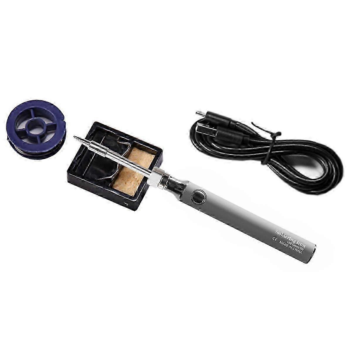 5V 8W Fast Charging Lithium Built-in Wireless Soldering Iron Set Portable Repair Welding Tools Gray