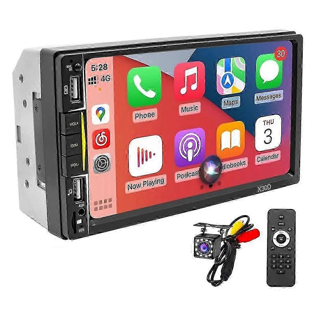 unique Double Din Car Stereo With Carplay, 7inch Touchscreen Radio Bluetooth And Backup Camera Phone Mirro